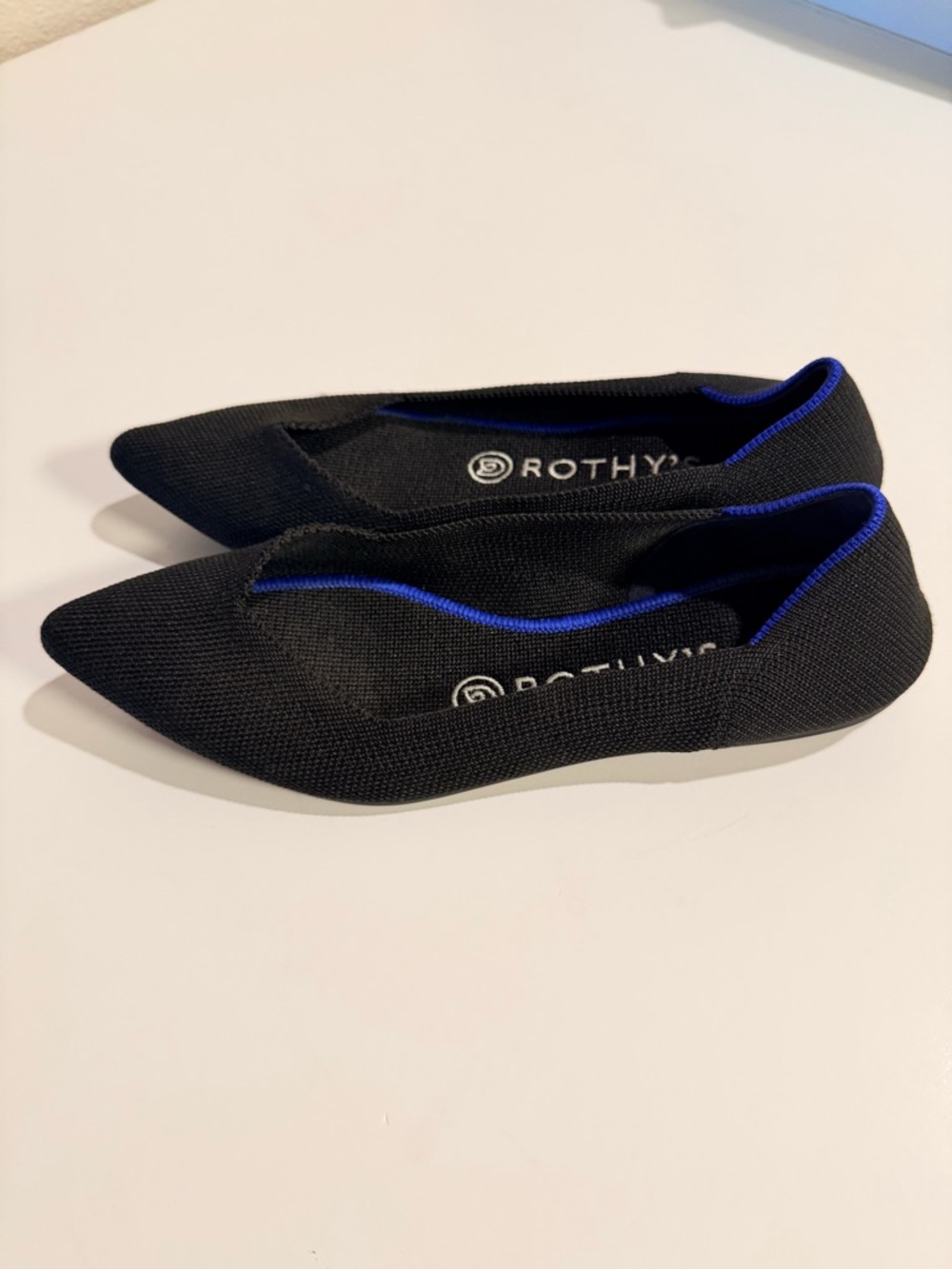 Authentic Rothy's The Point Flats Pointed Toe Flat Shoes black Women's Sz 6.5US - Picture 6 of 12